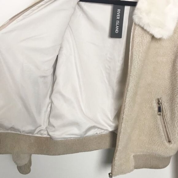 River Island Aristo Punk Teddy Fleece Jacket NWT US 8 - Picture 3 of 12